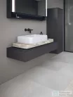 Duravit QATEGO 132x40x36 cm-es 1 ajtós félmagas szekrény fogantyú nélkül, balos, matt grafit QA1345L49490000