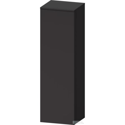 Duravit QATEGO 132x40x36 cm-es 1 ajtós félmagas szekrény fogantyú nélkül, balos, szupermatt grafit QA1345L80800000