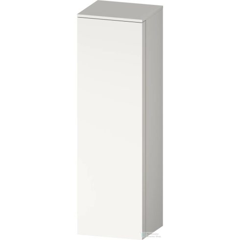 Duravit QATEGO 132x40x36 cm-es 1 ajtós félmagas szekrény fogantyú nélkül, balos, szupermatt fehér QA1345L84840000