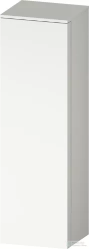 Duravit QATEGO 132x40x36 cm-es 1 ajtós félmagas szekrény fogantyú nélkül, balos, szupermatt fehér QA1345L84840000