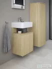 Duravit QATEGO 132x40x36 cm-es 1 ajtós félmagas szekrény fogantyú nélkül, jobbos, natúr tölgy QA1345R30300000