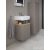 Duravit QATEGO 132x40x36 cm-es 1 ajtós félmagas szekrény fogantyú nélkül, jobbos, matt bazalt QA1345R43430000