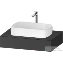   Duravit QATEGO 80x55 cm-es mosdópult, 1 mosdó kivágással, mosdó és csaptelep nélkül, matt grafit QA4800049490000