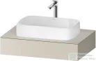 Duravit QATEGO 80x55 cm-es mosdópult, 1 mosdó kivágással, mosdó és csaptelep nélkül, szupermatt taupe QA4800083830000