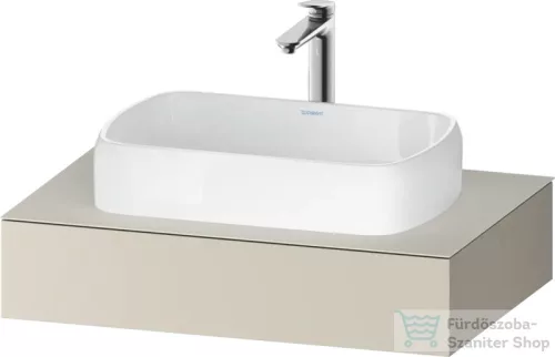 Duravit QATEGO 80x55 cm-es mosdópult, 1 mosdó kivágással, mosdó és csaptelep nélkül, szupermatt taupe QA4800083830000