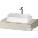 Duravit QATEGO 80x55 cm-es mosdópult, 1 mosdó kivágással, mosdó és csaptelep nélkül, szupermatt taupe QA4800083830000