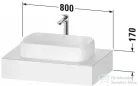 Duravit QATEGO 80x55 cm-es mosdópult, 1 mosdó kivágással, mosdó és csaptelep nélkül, szupermatt taupe QA4800083830000