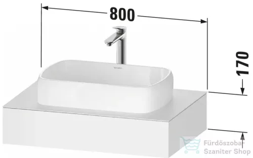 Duravit QATEGO 80x55 cm-es mosdópult, 1 mosdó kivágással, mosdó és csaptelep nélkül, szupermatt fehér QA4800084840000