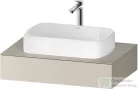 Duravit QATEGO 80x55 cm-es mosdópult, 1 mosdó kivágással, mosdó és csaptelep nélkül, matt taupe QA4800091910000