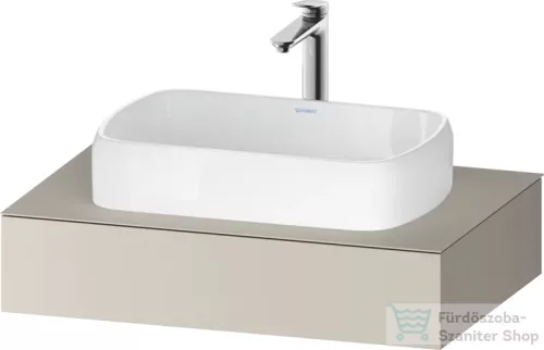 Duravit QATEGO 80x55 cm-es mosdópult, 1 mosdó kivágással, mosdó és csaptelep nélkül, matt taupe QA4800091910000