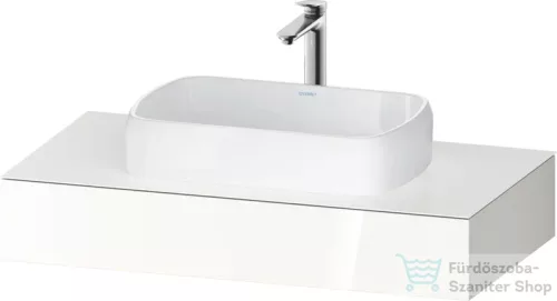 Duravit QATEGO 100x55 cm-es mosdópult, 1 mosdó kivágással, mosdó és csaptelep nélkül, fényes fehér QA4801022220000