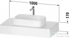 Duravit QATEGO 100x55 cm-es mosdópult, 1 mosdó kivágással, mosdó és csaptelep nélkül, fényes fehér QA4801022220000