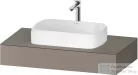 Duravit QATEGO 100x55 cm-es mosdópult, 1 mosdó kivágással, mosdó és csaptelep nélkül, matt bazalt QA4801043430000