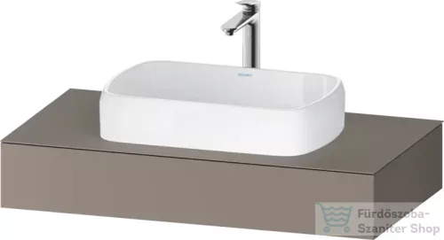 Duravit QATEGO 100x55 cm-es mosdópult, 1 mosdó kivágással, mosdó és csaptelep nélkül, matt bazalt QA4801043430000