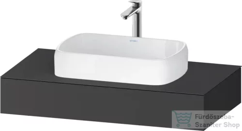 Duravit QATEGO 100x55 cm-es mosdópult, 1 mosdó kivágással, mosdó és csaptelep nélkül, matt grafit QA4801049490000