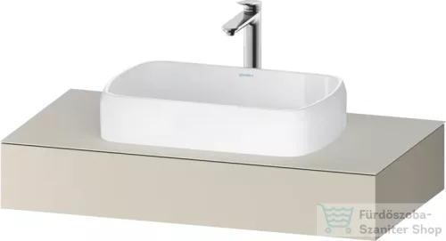 Duravit QATEGO 100x55 cm-es mosdópult, 1 mosdó kivágással, mosdó és csaptelep nélkül, Szupermatt taupe QA4801083830000
