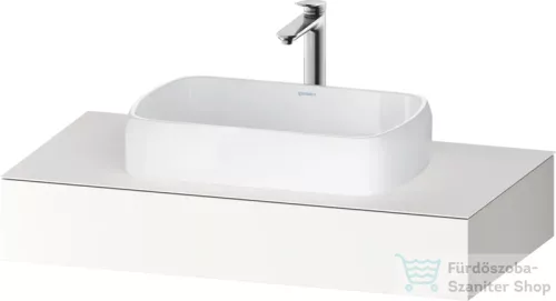 Duravit QATEGO 100x55 cm-es mosdópult, 1 mosdó kivágással, mosdó és csaptelep nélkül, Szupermatt fehér QA4801084840000