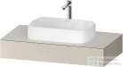Duravit QATEGO 100x55 cm-es mosdópult, 1 mosdó kivágással, mosdó és csaptelep nélkül, matt taupe QA4801091910000
