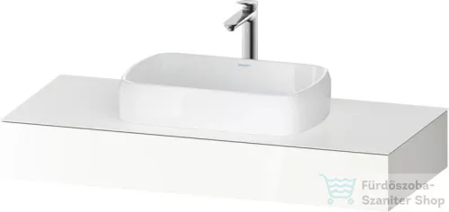 Duravit QATEGO 120x55 cm-es mosdópult, 1 mosdó kivágással, mosdó és csaptelep nélkül, fényes fehér QA4802022220000