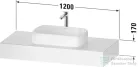 Duravit QATEGO 120x55 cm-es mosdópult, 1 mosdó kivágással, mosdó és csaptelep nélkül, fényes fehér QA4802022220000