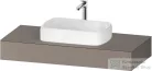 Duravit QATEGO 120x55 cm-es mosdópult, 1 mosdó kivágással, mosdó és csaptelep nélkül, matt bazalt QA4802043430000
