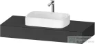 Duravit QATEGO 120x55 cm-es mosdópult, 1 mosdó kivágással, mosdó és csaptelep nélkül, matt grafit QA4802049490000