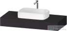 Duravit QATEGO 120x55 cm-es mosdópult, 1 mosdó kivágással, mosdó és csaptelep nélkül, szupermatt grafit QA4802080800000