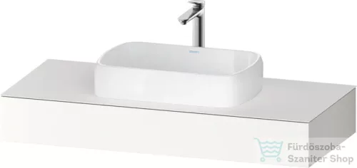 Duravit QATEGO 120x55 cm-es mosdópult, 1 mosdó kivágással, mosdó és csaptelep nélkül, szupermatt fehér QA4802084840000