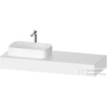   Duravit QATEGA 140x55 cm-es mosdópult, 1 bal oldali mosdó kivágással, mosdó és csaptelep nélkül, matt fehér QA4803018180000