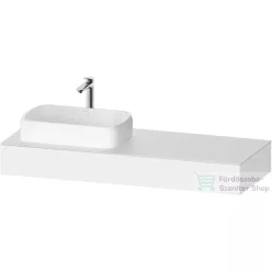   Duravit QATEGO 140x55 cm-es mosdópult, 1 bal oldali mosdó kivágással, mosdó és csaptelep nélkül, matt fehér QA4803018180000