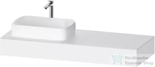Duravit QATEGO 140x55 cm-es mosdópult, 1 bal oldali mosdó kivágással, mosdó és csaptelep nélkül, matt fehér QA4803018180000