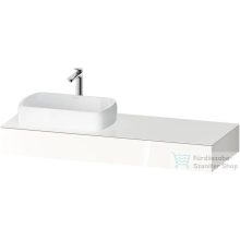   Duravit QATEGA 140x55 cm-es mosdópult, 1 bal oldali mosdó kivágással, mosdó és csaptelep nélkül, fényes fehér QA4803022220000