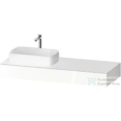   Duravit QATEGO 140x55 cm-es mosdópult, 1 bal oldali mosdó kivágással, mosdó és csaptelep nélkül, fényes fehér QA4803022220000