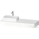 Duravit QATEGO 140x55 cm-es mosdópult, 1 bal oldali mosdó kivágással, mosdó és csaptelep nélkül, fényes fehér QA4803022220000