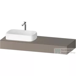   Duravit QATEGO 140x55 cm-es mosdópult, 1 bal oldali mosdó kivágással, mosdó és csaptelep nélkül, matt bazalt QA4803043430000