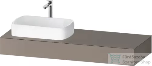 Duravit QATEGO 140x55 cm-es mosdópult, 1 bal oldali mosdó kivágással, mosdó és csaptelep nélkül, matt bazalt QA4803043430000