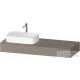 Duravit QATEGO 140x55 cm-es mosdópult, 1 bal oldali mosdó kivágással, mosdó és csaptelep nélkül, matt bazalt QA4803043430000