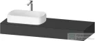 Duravit QATEGO 140x55 cm-es mosdópult, 1 bal oldali mosdó kivágással, mosdó és csaptelep nélkül, matt grafit QA4803049490000