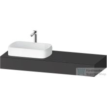   Duravit QATEGA 140x55 cm-es mosdópult, 1 bal oldali mosdó kivágással, mosdó és csaptelep nélkül, matt grafit QA4803049490000