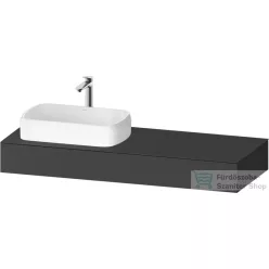   Duravit QATEGO 140x55 cm-es mosdópult, 1 bal oldali mosdó kivágással, mosdó és csaptelep nélkül, matt grafit QA4803049490000