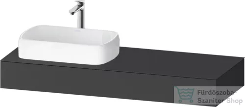 Duravit QATEGO 140x55 cm-es mosdópult, 1 bal oldali mosdó kivágással, mosdó és csaptelep nélkül, matt grafit QA4803049490000