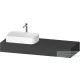 Duravit QATEGO 140x55 cm-es mosdópult, 1 bal oldali mosdó kivágással, mosdó és csaptelep nélkül, matt grafit QA4803049490000