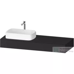   Duravit QATEGO 140x55 cm-es mosdópult, 1 bal oldali mosdó kivágással, mosdó és csaptelep nélkül, szupermatt grafit QA4803080800000
