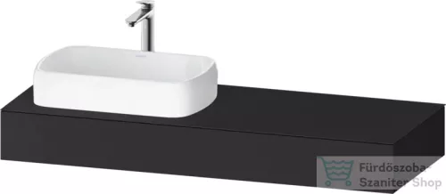 Duravit QATEGO 140x55 cm-es mosdópult, 1 bal oldali mosdó kivágással, mosdó és csaptelep nélkül, szupermatt grafit QA4803080800000