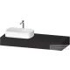 Duravit QATEGO 140x55 cm-es mosdópult, 1 bal oldali mosdó kivágással, mosdó és csaptelep nélkül, szupermatt grafit QA4803080800000