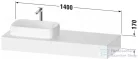 Duravit QATEGO 140x55 cm-es mosdópult, 1 bal oldali mosdó kivágással, mosdó és csaptelep nélkül, szupermatt grafit QA4803080800000