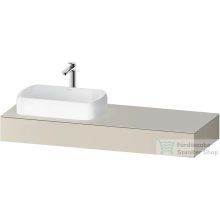   Duravit QATEGA 140x55 cm-es mosdópult, 1 bal oldali mosdó kivágással, mosdó és csaptelep nélkül, szupermatt taupe QA4803083830000