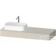 Duravit QATEGO 140x55 cm-es mosdópult, 1 bal oldali mosdó kivágással, mosdó és csaptelep nélkül, szupermatt taupe QA4803083830000