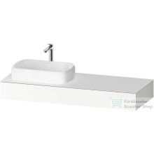   Duravit QATEGA 140x55 cm-es mosdópult, 1 bal oldali mosdó kivágással, mosdó és csaptelep nélkül, szupermatt fehér QA4803084840000