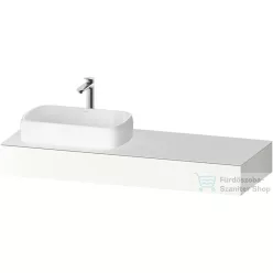   Duravit QATEGO 140x55 cm-es mosdópult, 1 bal oldali mosdó kivágással, mosdó és csaptelep nélkül, szupermatt fehér QA4803084840000